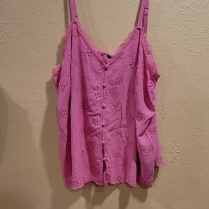 Torrid Pink Sleeveless Buttoned Camisole